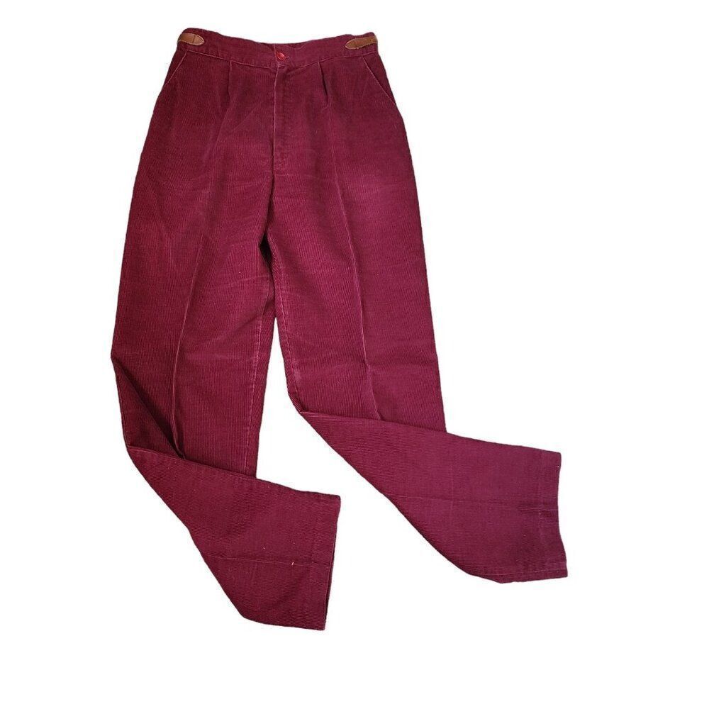 Vintage 80s Corduroy Straight Leg Pants Womens Size 6 Red